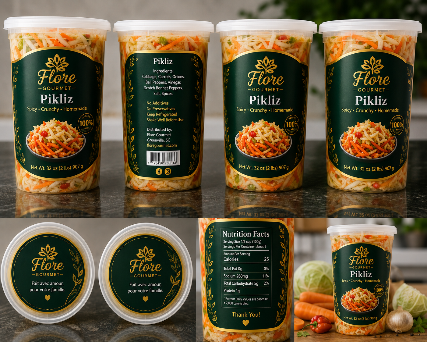 Flore Gourmet Pikliz-32 oz