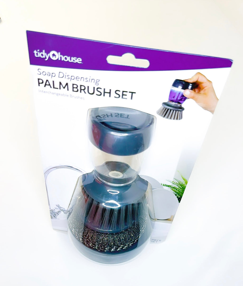 Flore Gourmet Soap Dispensing Palm Brush set