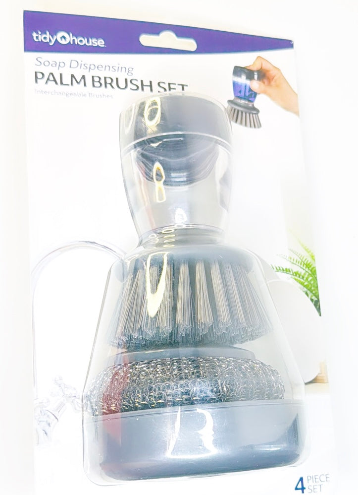 Flore Gourmet Soap Dispensing Palm Brush set